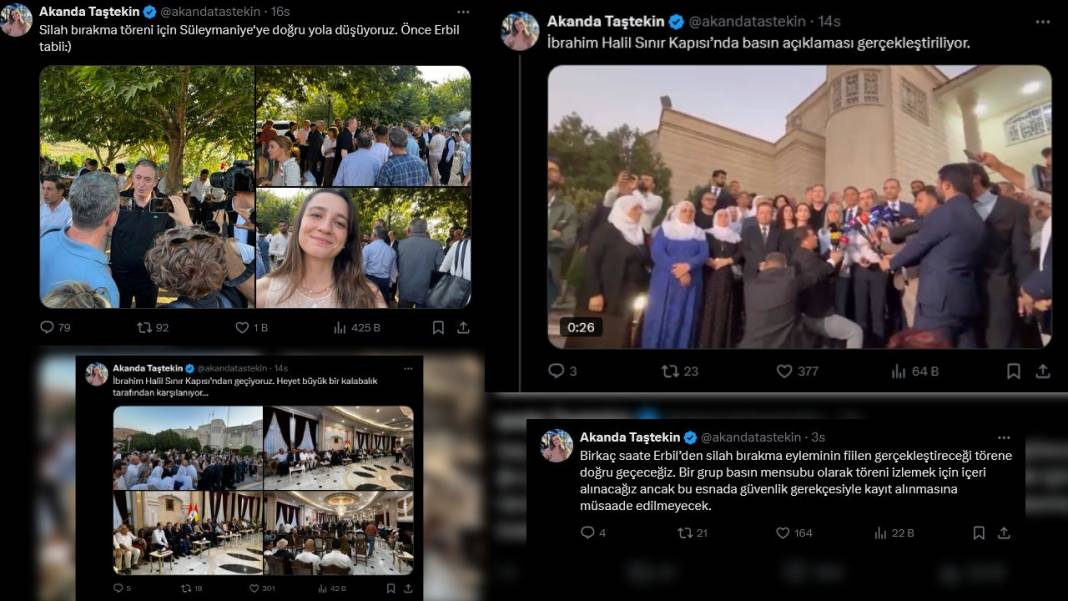 PKK'nın silah bırakma törenine katılan ekran yüzleri ve gazeteciler neler paylaştı? İşte o paylaşımlar 7